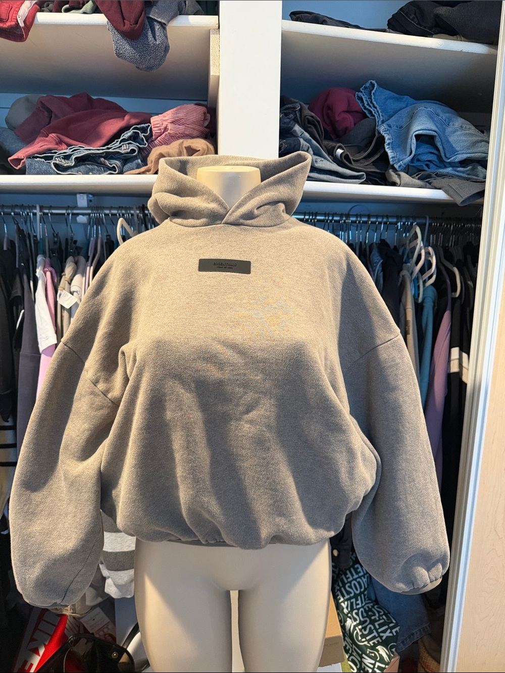 Essentials Grey Women's Pullover Hoodie